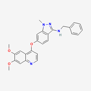 molecular formula C26H24N4O3 B13876726 N-benzyl-6-(6,7-dimethoxyquinolin-4-yloxy)-1-methyl-1H-indazol-3-amine 