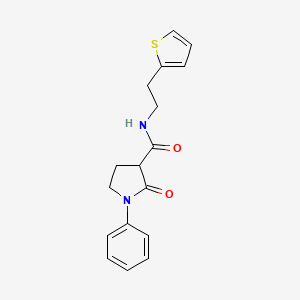 2-Oxo-1-phenylpyrrolidine-3-carboxylic acid (2-thiophen-2-ylethyl)amide