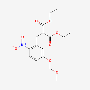 molecular formula C16H21NO8 B13876738 Diethyl 2-[[5-(methoxymethoxy)-2-nitrophenyl]methyl]propanedioate 