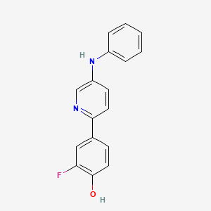 molecular formula C17H13FN2O B13876760 2-Fluoro-4-(5-(phenylamino)pyridin-2-yl)phenol 