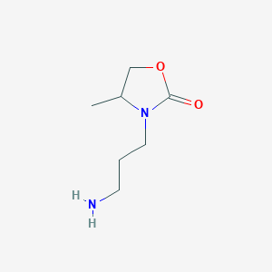 molecular formula C7H14N2O2 B13876764 3-(3-Aminopropyl)-4-methyl-1,3-oxazolidin-2-one 