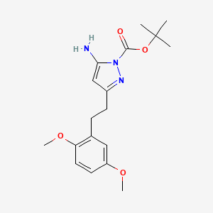 molecular formula C18H25N3O4 B13876778 Tert-butyl 5-amino-3-[2-(2,5-dimethoxyphenyl)ethyl]pyrazole-1-carboxylate 