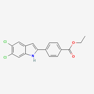 molecular formula C17H13Cl2NO2 B13876873 Ethyl 4-(5,6-dichloro-1H-indol-2-yl)benzoate CAS No. 835595-13-6