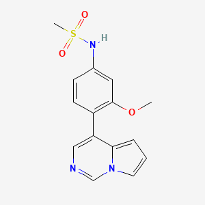 molecular formula C15H15N3O3S B13876894 N-(3-methoxy-4-pyrrolo[1,2-c]pyrimidin-4-ylphenyl)methanesulfonamide 