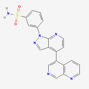 3-[4-(1,7-Naphthyridin-5-yl)pyrazolo[3,4-b]pyridin-1-yl]benzenesulfonamide