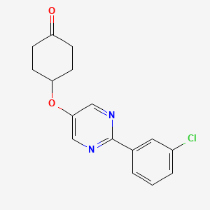 molecular formula C16H15ClN2O2 B13876945 4-{[2-(3-Chlorophenyl)pyrimidin-5-yl]oxy}cyclohexanone 