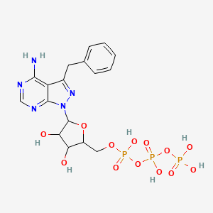 [[5-(4-Amino-3-benzylpyrazolo[3,4-d]pyrimidin-1-yl)-3,4-dihydroxyoxolan-2-yl]methoxy-hydroxyphosphoryl] phosphono hydrogen phosphate