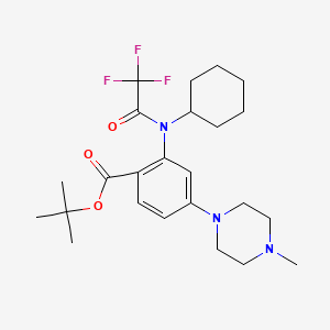 molecular formula C24H34F3N3O3 B13877002 Tert-butyl 2-[cyclohexyl-(2,2,2-trifluoroacetyl)amino]-4-(4-methylpiperazin-1-yl)benzoate 