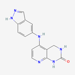 molecular formula C14H12N6O B13877004 5-(1H-indazol-5-ylamino)-3,4-dihydro-1H-pyrido[2,3-d]pyrimidin-2-one 