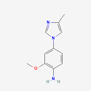 molecular formula C11H13N3O B13877009 2-Methoxy-4-(4-methylimidazol-1-yl)aniline 