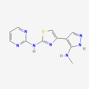 4-[5-(methylamino)-1H-pyrazol-4-yl]-N-pyrimidin-2-yl-1,3-thiazol-2-amine