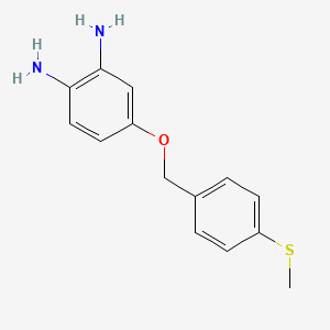 molecular formula C14H16N2OS B13877074 4-[(4-Methylsulfanylphenyl)methoxy]benzene-1,2-diamine 