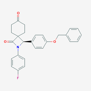 molecular formula C27H24FNO3 B138771 (3R)-2-(4-Fluorophenyl)-3-[4-(phenylmethoxy)phenyl]-2-azaspiro[3.5]nonane-1,7-dione CAS No. 194367-70-9
