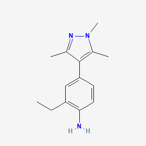 molecular formula C14H19N3 B13877109 2-Ethyl-4-(1,3,5-trimethylpyrazol-4-yl)aniline 