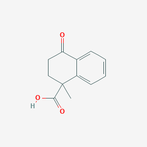 molecular formula C12H12O3 B13877114 1-Methyl-4-oxo-2,3-dihydronaphthalene-1-carboxylic acid 