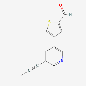 molecular formula C13H9NOS B13877125 4-(5-(Prop-1-yn-1-yl)pyridin-3-yl)thiophene-2-carbaldehyde 