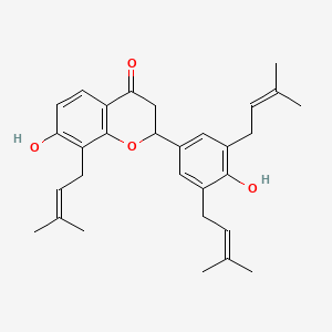 4',7-Dihydroxy-3',5',8-triprenylflavanone