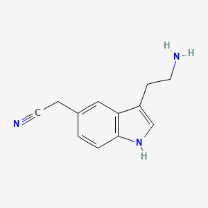 molecular formula C12H13N3 B13877142 2-[3-(2-aminoethyl)-1H-indol-5-yl]acetonitrile 