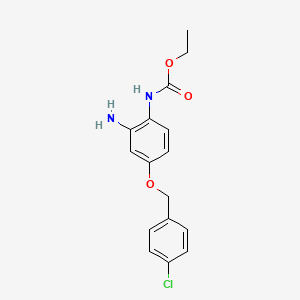 molecular formula C16H17ClN2O3 B13877171 ethyl N-[2-amino-4-[(4-chlorophenyl)methoxy]phenyl]carbamate 