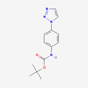 molecular formula C13H16N4O2 B13877206 tert-butyl N-[4-(triazol-1-yl)phenyl]carbamate 