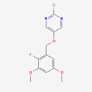 molecular formula C13H12ClFN2O3 B13877235 2-Chloro-5-[(2-fluoro-3,5-dimethoxybenzyl)oxy]pyrimidine 