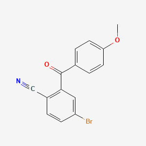 molecular formula C15H10BrNO2 B13877247 4-bromo-2-(4-methoxybenzoyl)Benzonitrile 