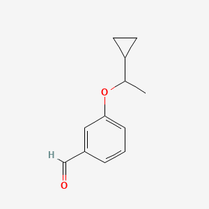 molecular formula C12H14O2 B13877255 3-(1-cyclopropylethoxy)Benzaldehyde 