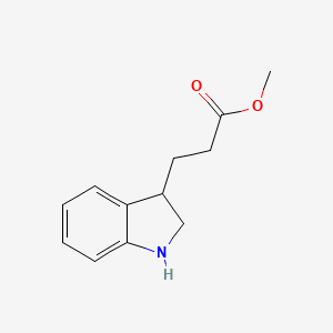 molecular formula C12H15NO2 B13877270 methyl 3-(2,3-dihydro-1H-indol-3-yl)propanoate 