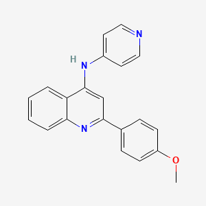 molecular formula C21H17N3O B13877279 [2-(4-Methoxyphenyl)(4-quinolyl)]-4-pyridylamine 