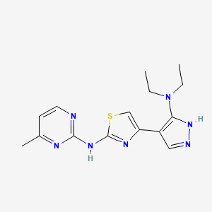 4-[5-(diethylamino)-1H-pyrazol-4-yl]-N-(4-methylpyrimidin-2-yl)-1,3-thiazol-2-amine