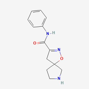 molecular formula C13H15N3O2 B13877298 N-phenyl-1-Oxa-2,7-diazaspiro[4.4]non-2-ene-3-carboxamide 