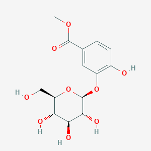 molecular formula C14H18O9 B138773 Woodorien CAS No. 155112-92-8