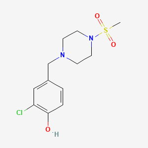 molecular formula C12H17ClN2O3S B13877302 2-Chloro-4-[(4-methylsulfonylpiperazin-1-yl)methyl]phenol 