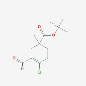 molecular formula C13H19ClO3 B13877327 Tert-butyl 4-chloro-3-formyl-1-methylcyclohex-3-ene-1-carboxylate CAS No. 1308838-29-0