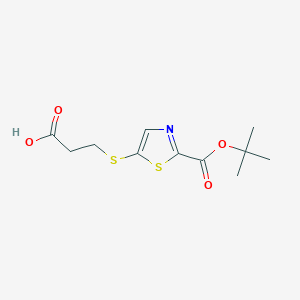 3-[[2-[(2-Methylpropan-2-yl)oxycarbonyl]-1,3-thiazol-5-yl]sulfanyl]propanoic acid