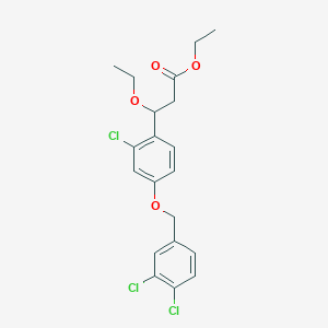 Ethyl 3-[2-chloro-4-[(3,4-dichlorophenyl)methoxy]phenyl]-3-ethoxypropanoate