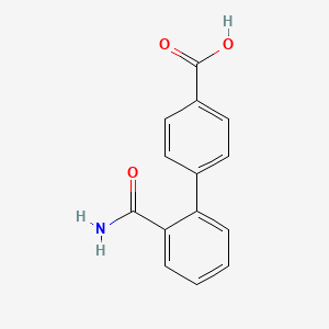 molecular formula C14H11NO3 B13877379 4-(2-Carbamoylphenyl)benzoic acid CAS No. 281232-92-6