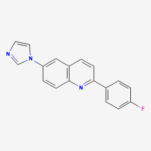 molecular formula C18H12FN3 B13877469 2-(4-Fluorophenyl)-6-imidazol-1-ylquinoline 