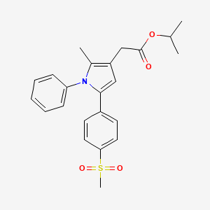 molecular formula C23H25NO4S B13877493 Isopropyl-2-methyl-5-[4-(methylsulfonyl)phenyl]-1-phenyl-1H-pyrrole-3-acetate 