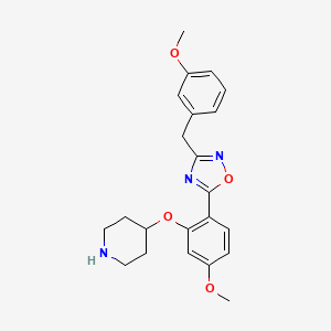 molecular formula C22H25N3O4 B13877553 3-[(3-Methoxyphenyl)methyl]-5-(4-methoxy-2-piperidin-4-yloxyphenyl)-1,2,4-oxadiazole 