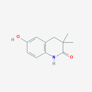 molecular formula C11H13NO2 B13877565 6-Hydroxy-3,3-dimethyl-1,4-dihydroquinolin-2-one 