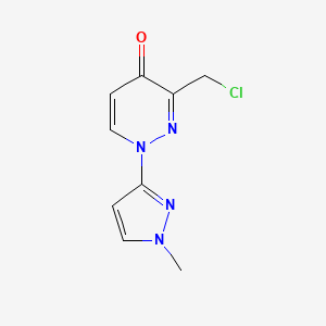 molecular formula C9H9ClN4O B13877640 3-(Chloromethyl)-1-(1-methylpyrazol-3-yl)pyridazin-4-one 