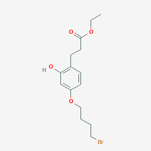 molecular formula C15H21BrO4 B13877647 Ethyl 3-(4-(4-bromobutoxy)-2-hydroxyphenyl)propanoate 