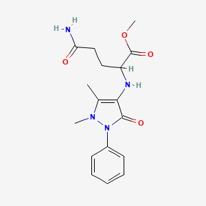 molecular formula C17H22N4O4 B13877661 Methyl 5-amino-2-[(1,5-dimethyl-3-oxo-2-phenylpyrazol-4-yl)amino]-5-oxopentanoate 