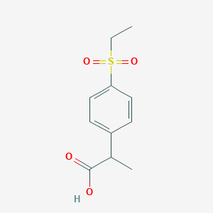 molecular formula C11H14O4S B13877667 2-(4-Ethylsulfonylphenyl)propanoic acid 