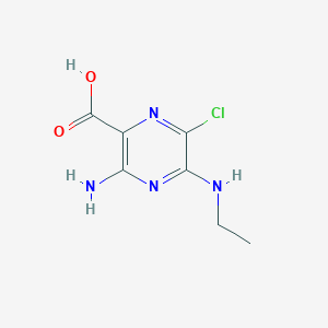 molecular formula C7H9ClN4O2 B13877684 3-Amino-6-chloro-5-(ethylamino)pyrazine-2-carboxylic acid 