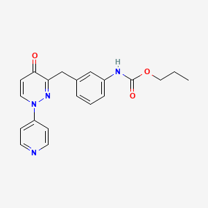 molecular formula C20H20N4O3 B13877686 propyl N-[3-[(4-oxo-1-pyridin-4-ylpyridazin-3-yl)methyl]phenyl]carbamate 