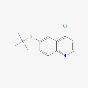 molecular formula C13H14ClNS B13877736 4-Chloro-6-[(1,1-dimethylethyl)thio]quinoline 