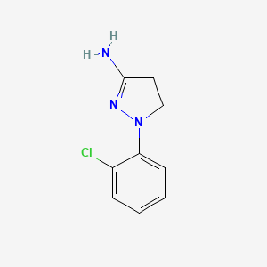 molecular formula C9H10ClN3 B13877763 2-(2-Chlorophenyl)-3,4-dihydropyrazol-5-amine 