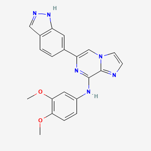 molecular formula C21H18N6O2 B13877788 N-(3,4-dimethoxyphenyl)-6-(1H-indazol-6-yl)imidazo[1,2-a]pyrazin-8-amine 